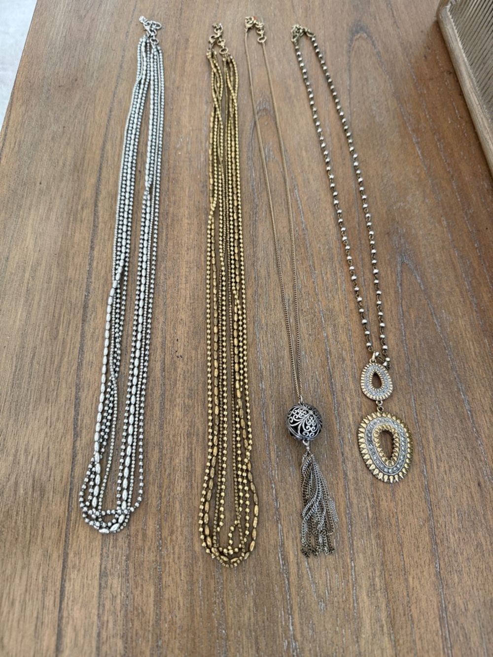 Gold and Silver Multi-Strand Pendant Necklaces - Women Jewelry